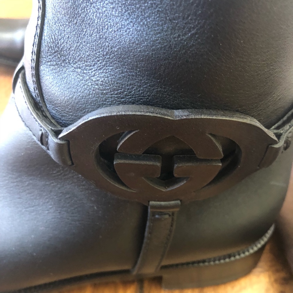 GUCCI: Authentic  Gucci Leather Riding Boots